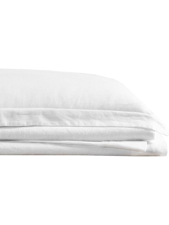Linen Sheets White Linen 4-Piece Queen Sheet Set, Solid Color Themed, for Men and Women, Oeko-TEX Certified Confidence