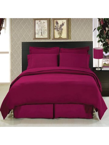 8pc King Size Bed-in-a-Bag Solid Burgundy 600-Thread-Count Siberian Goose Down Alternative Comforter 100 Percent Cotton - Includes Sheets and Duvet Cover Sets