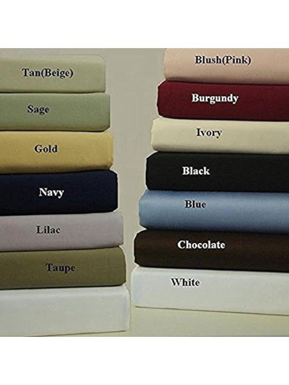 8pc King Size Bed-in-a-Bag Solid Burgundy 600-Thread-Count Siberian Goose Down Alternative Comforter 100 Percent Cotton - Includes Sheets and Duvet Cover Sets