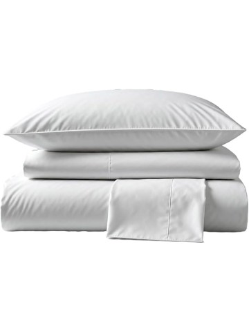Queen Size Thermoregulating Bed Sheet Set, 4 Piece Bedding, 600 Thread Count, Breathable & Cooling Sheets, Sateen, 100% Peruvian Pima Cotton, White