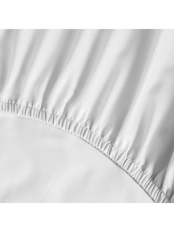 Queen Size Thermoregulating Bed Sheet Set, 4 Piece Bedding, 600 Thread Count, Breathable & Cooling Sheets, Sateen, 100% Peruvian Pima Cotton, White
