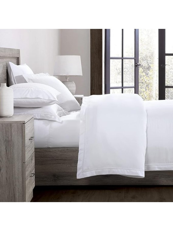 Luxury 100% CEA Certified Egyptian Cotton Sheet Bed Set, Extra-Long Staple, Cool, Breathable, Ultra Comfort, Double Hem-Stitched, Flat, Fitted, and 2 Pillow Cases (White, King)