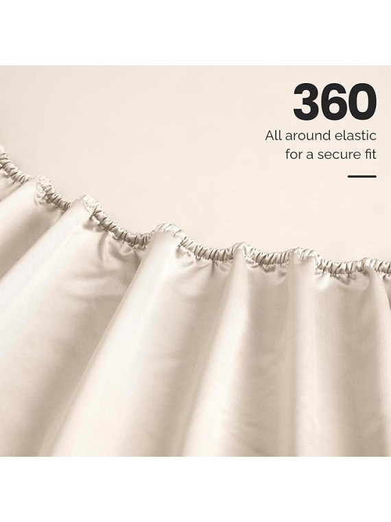 Egyptian Cotton Sheet Set. - Sarasota Premium Luxury 1500-Thread Count 100% Egyptian Cotton Bed Sheet Set Solid Deep Pocket Bedding, King Ivory