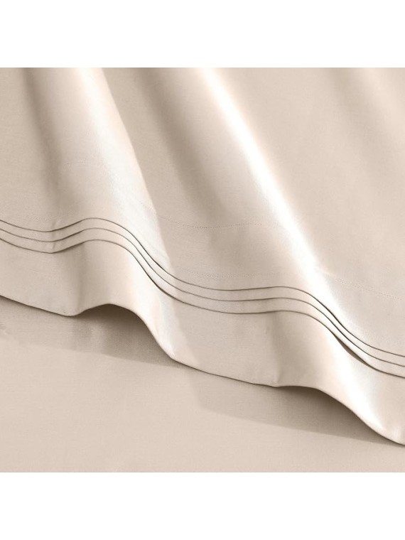 Egyptian Cotton Sheet Set. - Sarasota Premium Luxury 1500-Thread Count 100% Egyptian Cotton Bed Sheet Set Solid Deep Pocket Bedding, King Ivory