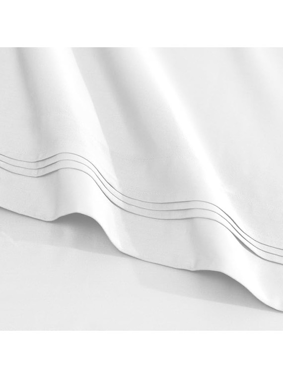 Egyptian Cotton Sheet Set - Sarasota Premium Luxury 1500-Thread Count 100% Egyptian Cotton Bed Sheet Set Solid Deep Pocket Bedding, California King White