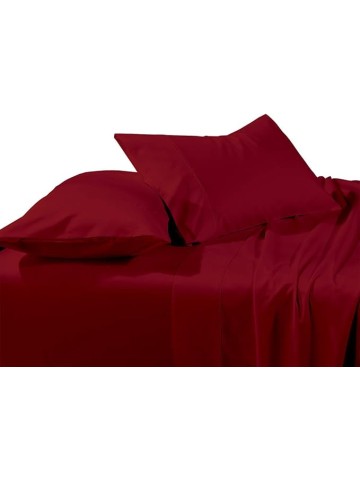 True Luxury Pure Heavy Rich Supima ELS Cotton 6-Piece Bed Sheets Set Queen Size Fits mattresses Upto 25-28” deep Pocket – Sateen Weave (Solid, Burgundy)