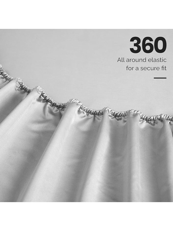 Egyptian Cotton 4 Piece Sheet Set, Luxury 1500 Thread Count, Modern Design, Sustainable Sheets, Ultra-Soft Basics, Solid, Deep Pocket Fitted Sheet, Flat Sheet, Pillowcases, King, Platinum
