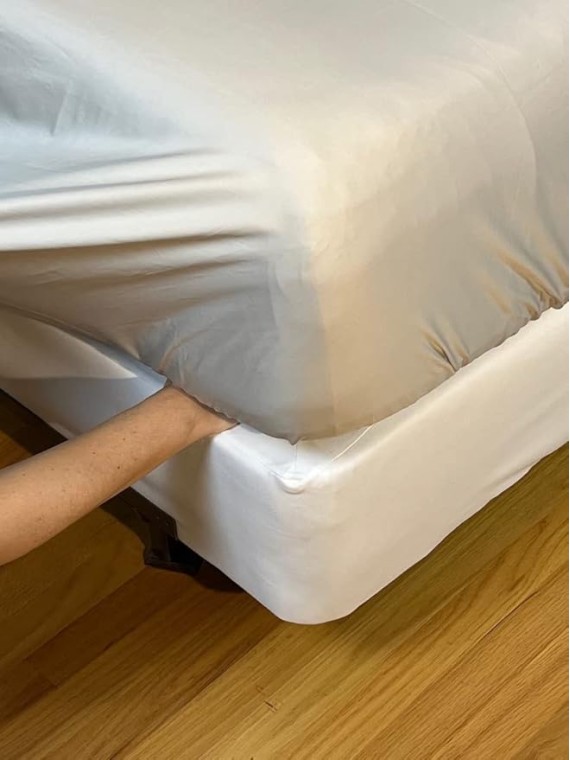 Bedding Patented Oversized Semi-Fitted Top Sheet Set 100% Certified Giza Egyptian Cotton Extra Long Staple Cotton ELS 500 TC Sateen Weave