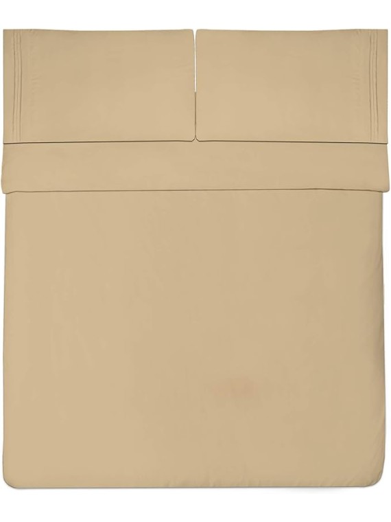 Queen Size Bed Sheets - Breathable Luxury Sheets with Full Elastic & Secure Corner Straps Built in - 1800 Supreme Collection Extra Soft Deep Pocket Bedding Set, Sheet Set, Queen, Camel (Pack of 12)