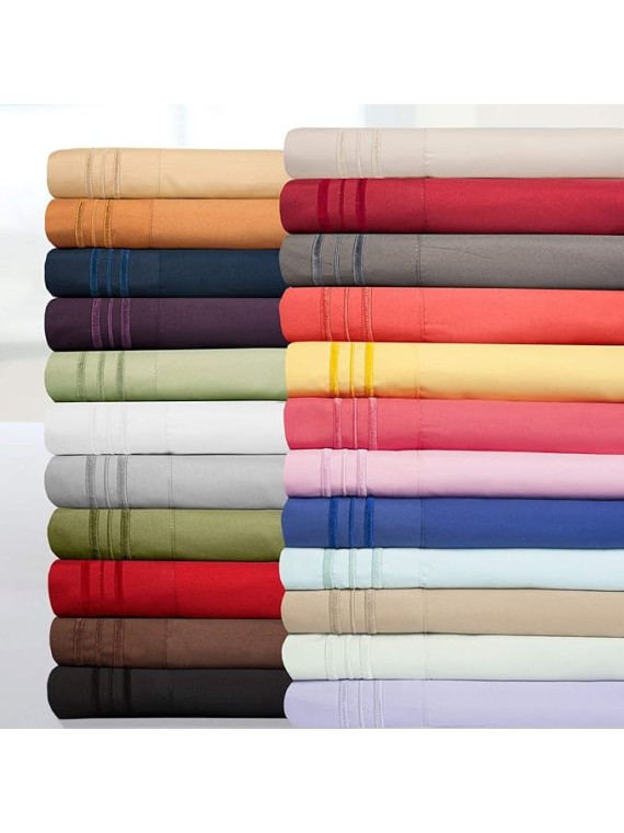 Queen Size Bed Sheets - Breathable Luxury Sheets with Full Elastic & Secure Corner Straps Built in - 1800 Supreme Collection Extra Soft Deep Pocket Bedding Set, Sheet Set, Queen, Camel (Pack of 12)
