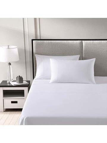 Ultra Sateen Sheet Set, 100% CEA Certified Egyptian Cotton, Extra-Long Staple, Cool, Breathable, Single Needle Stitch, Sustainable, Flat, Fitted, 2 Pillowcases (White, King)