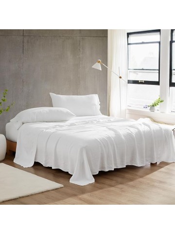 Dark Sky Reserve® - Portugal Made 100% Linen King Sheet Set - White