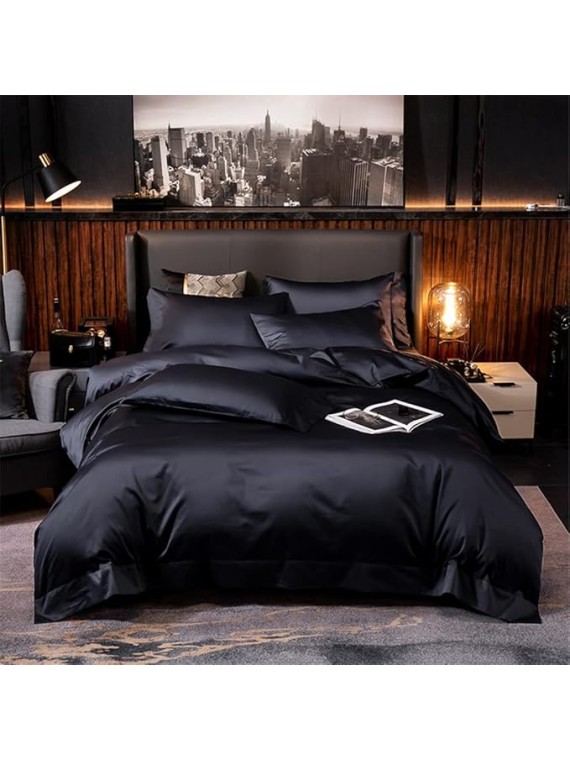 Cotton Bedding Set Queen King Size 4/6Pcs Duvet Cover Set Deep Pocket Fitted Sheet Bed Sheet Pillowcases Bed Linings (Color : A, Size : 230X230cm 4Pcs)