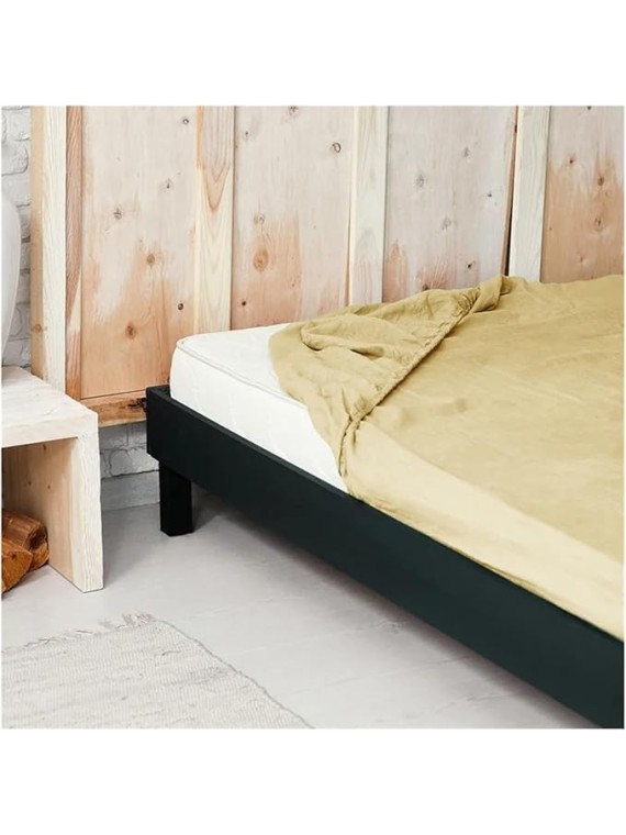 Pure Linen Fitted Sheet Set, Mattress Covers with Elastic Band and 2 Pillowcases, Soft Mattress Protector, Queen King Size,Bedding