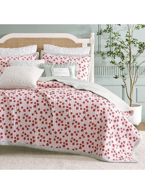 Quilt Bedding Set Vintage Cottage Core Country 100% Cotton 3-Piece, King, Multi Tomayto-Tomahto