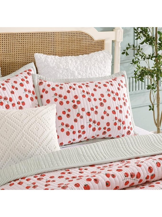 Quilt Bedding Set Vintage Cottage Core Country 100% Cotton 3-Piece, King, Multi Tomayto-Tomahto