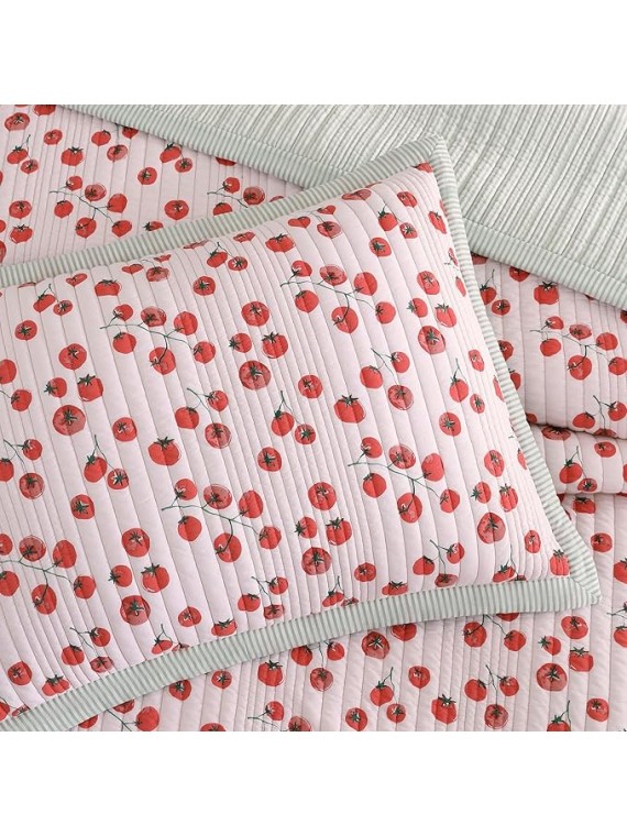 Quilt Bedding Set Vintage Cottage Core Country 100% Cotton 3-Piece, King, Multi Tomayto-Tomahto