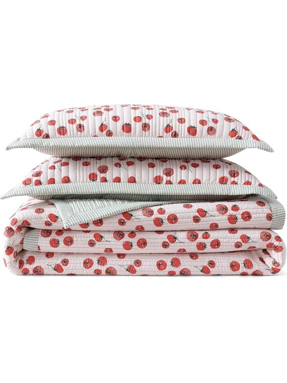 Quilt Bedding Set Vintage Cottage Core Country 100% Cotton 3-Piece, King, Multi Tomayto-Tomahto