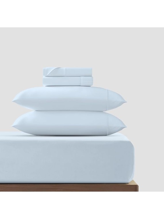 5 Piece Bedding Bundle - King-Sized 100% Extra Long Staple 1500 TC Egyptian Cotton Light Blue Color 4 Piece Sheet Set with an Extra Luxurious Deep Pocket Fitted Sheet