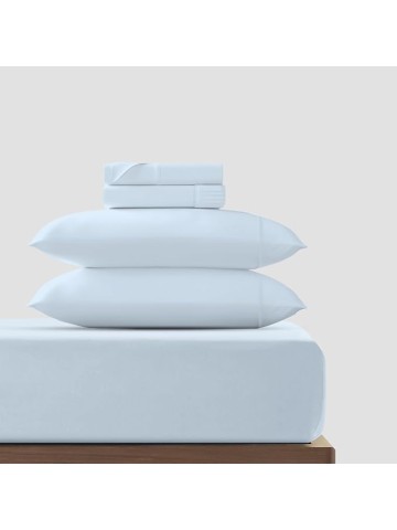 5 Piece Bedding Bundle - California King-Sized 100% Extra Long Staple 1500 TC Egyptian Cotton Light Blue Color 4 Piece Sheet Set with an Extra Luxurious Deep Pocket Fitted Sheet