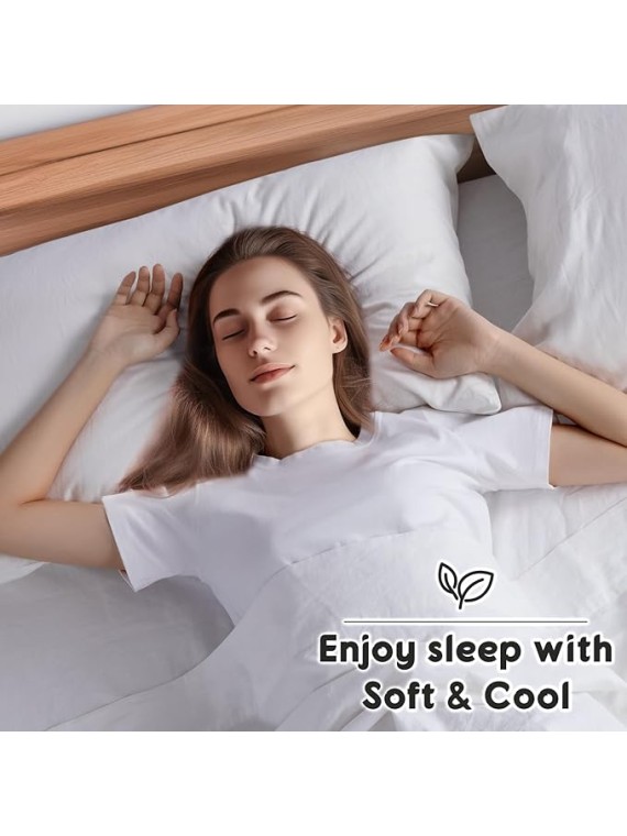 100% French Pure Linen Sheets and 100% French Linen Duvet Cover, Soft Breathable for Hot Sleepers, Moisture Wicking & Durable (White,Queen)