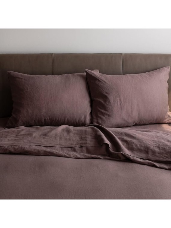 100% French Linen Sheet Set by Queen - Clove