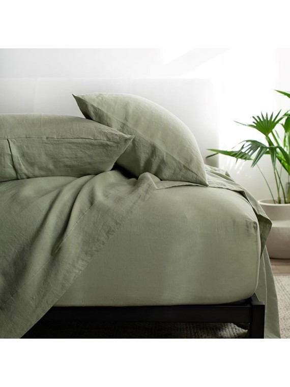 100% French Linen Sheet Set by Queen - Clove