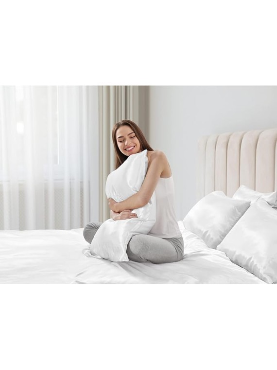 King Size 6 Piece Sheet Set 16 Momme Mulberry 7A+ Silk Luxuriously Bed Sheets (1 Flat Sheet,1 Fitted Sheet,4 Pillow Cases) Fits 24-26" Deep Pocket (Solid, Gold)