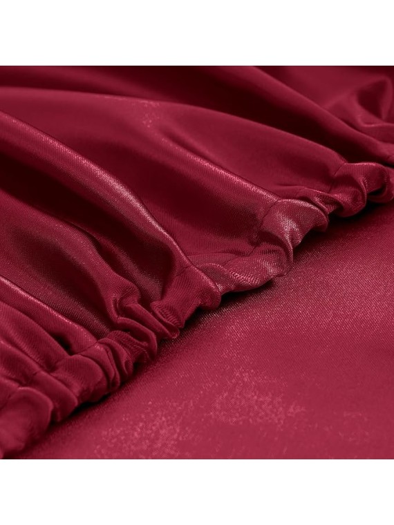 Regal Comfort California King Size 4-Piece Sheet Set 22 Momme Mulberry Silk Bed Set Fits 14-18" Deep Pocket - Mulberry Silk Sheets for Designer-Inspired Homes (Solid, Burgundy)