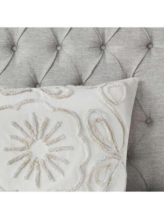 3 Pcs Tufted Cotton Chenille Coverlet Set Ivory,Taupe King,Cal King
