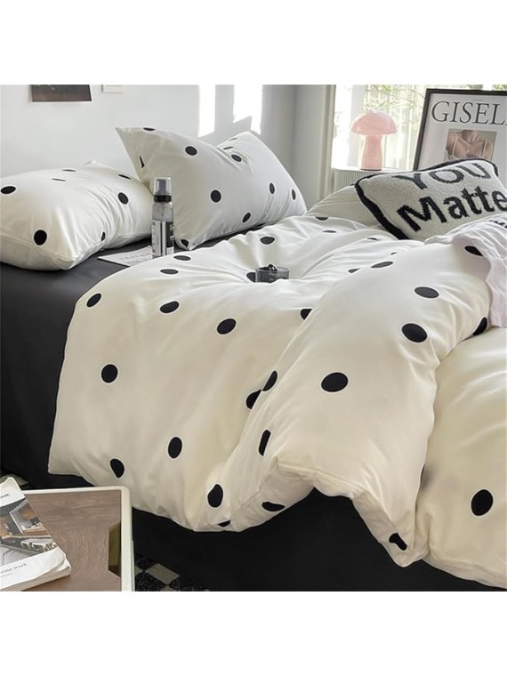 Simple Style Bed Linen Set Skin-Friendly Bedsheet Set Pillowcase 이불세트 Brushed Bedclothes Single/Full/Queen/King Size Bedding Set,04,Full 4pcs