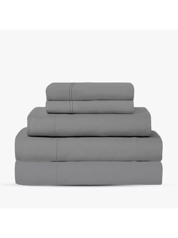 5 Piece Bedding Bundle - 1500 Thread Count Extra Long Staple Egyptian Cotton 4 Piece Sheet Set(King, Dark Grey) with a 1000 Thread Count 22 Inch Deep Pocket Matching Fitted Sheet