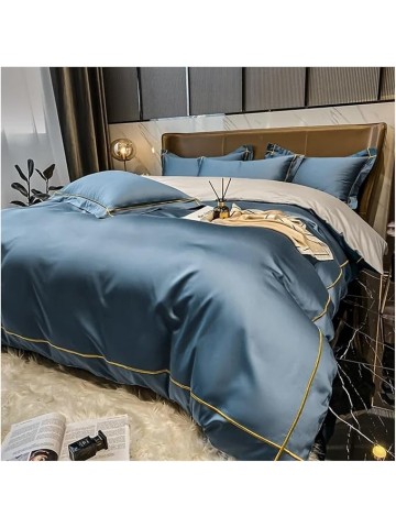 Egyptian Cotton Bedding Sets Queen King Size Embroidery Duvet Cover Sheet Bed Linen Style Home Textiles(Queen)