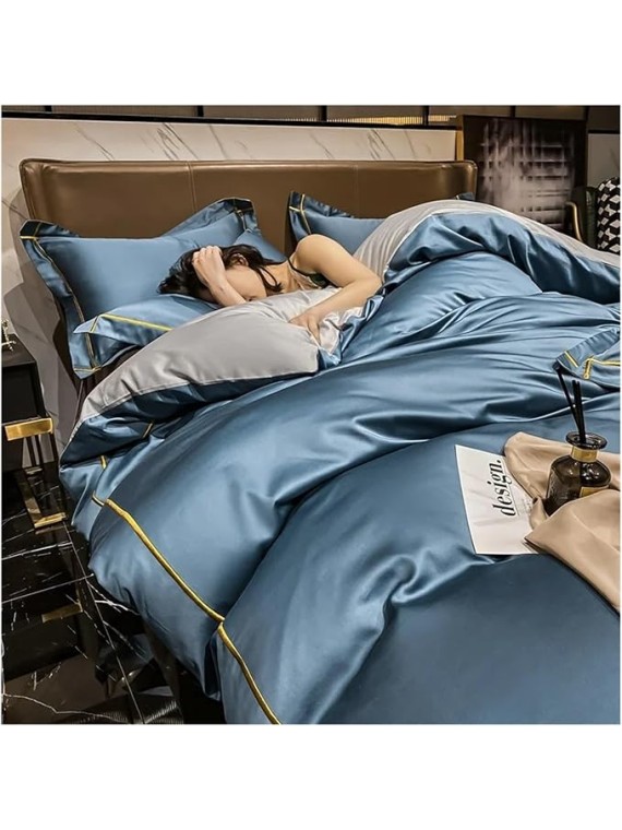 Egyptian Cotton Bedding Sets Queen King Size Embroidery Duvet Cover Sheet Bed Linen Style Home Textiles(Queen)