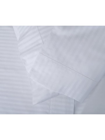 Dream Zone 1000 Thread Count PimaCott Sheet Set in 18" Deep Pocket (Queen Size, Stripe White)