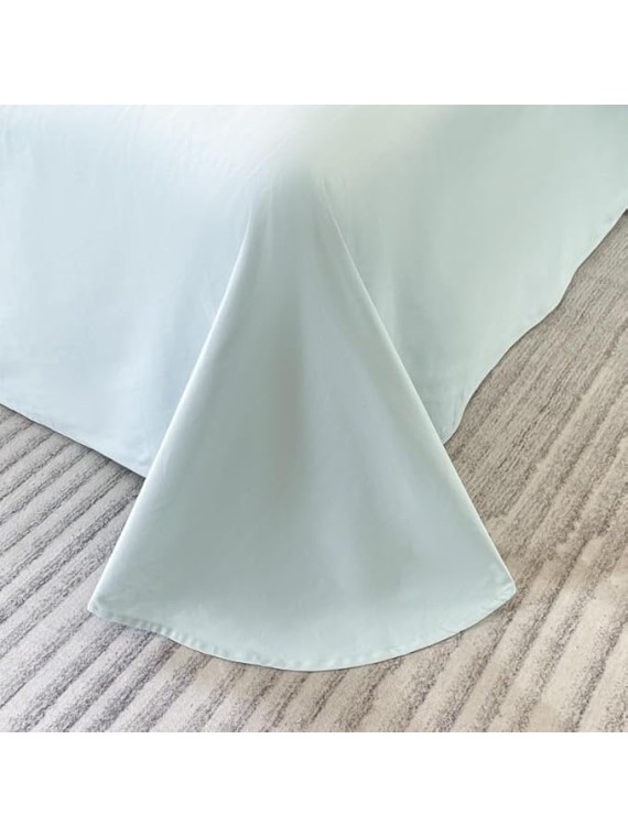 1000TC Pure Cotton Luxury Bedding Flowers Embroidery Bedding Set Duvet Cover Bed Sheet Queen Size Bed Sheet Set(D,King Size)