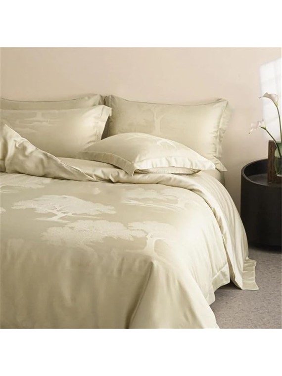 Bedding Set Textured Sheet Pillowcases Soft Silky Blanket Cover Queen King Double Size Bed Linens