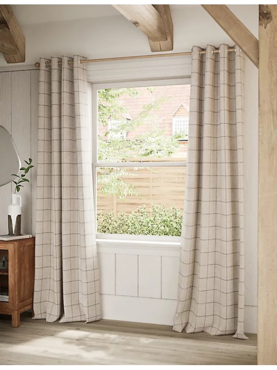 Windowpane Eyelet Blackout Curtains