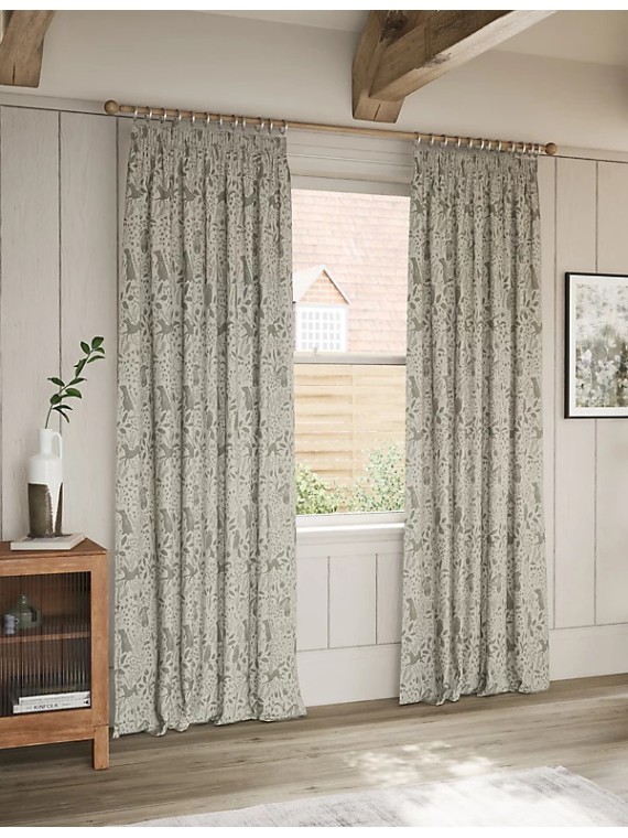 Woodland Pencil Pleat Curtains